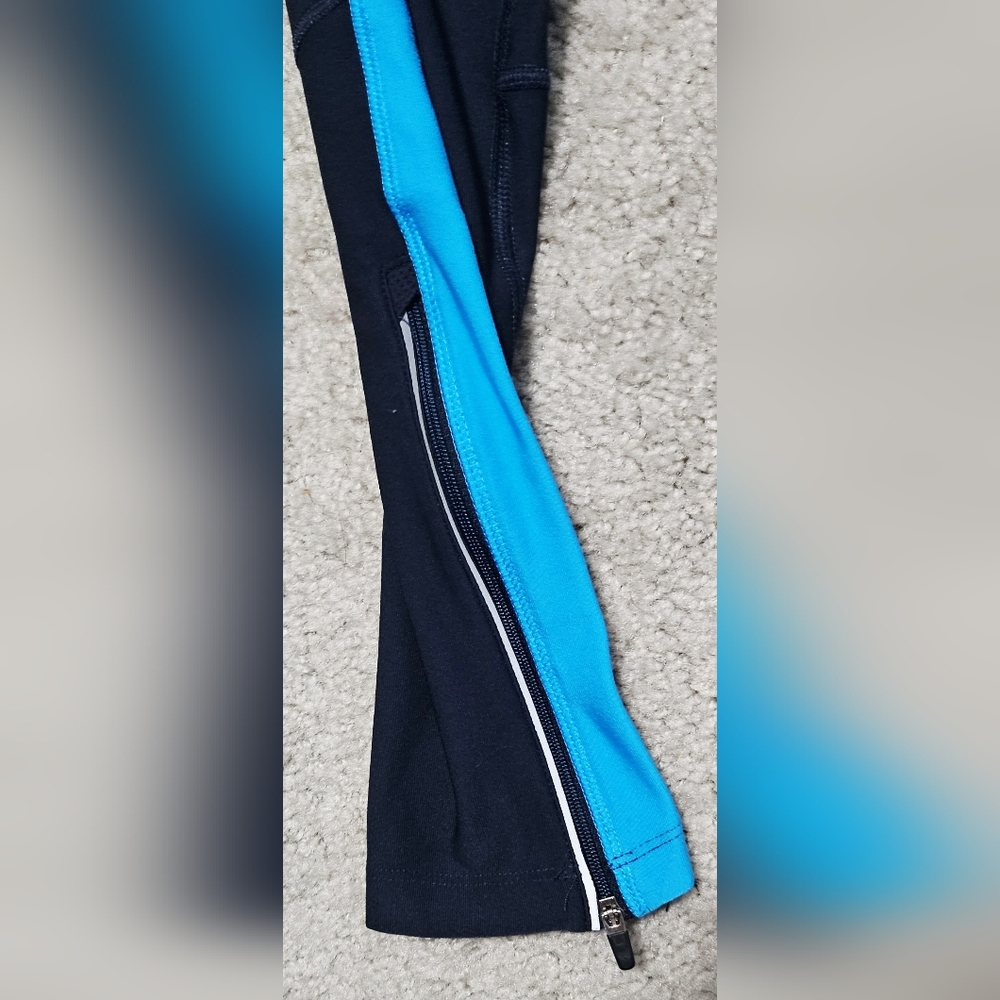 Womens Nike Navy/Caroline blue dri fit compression running leggings size LG - Picture 5 of 8